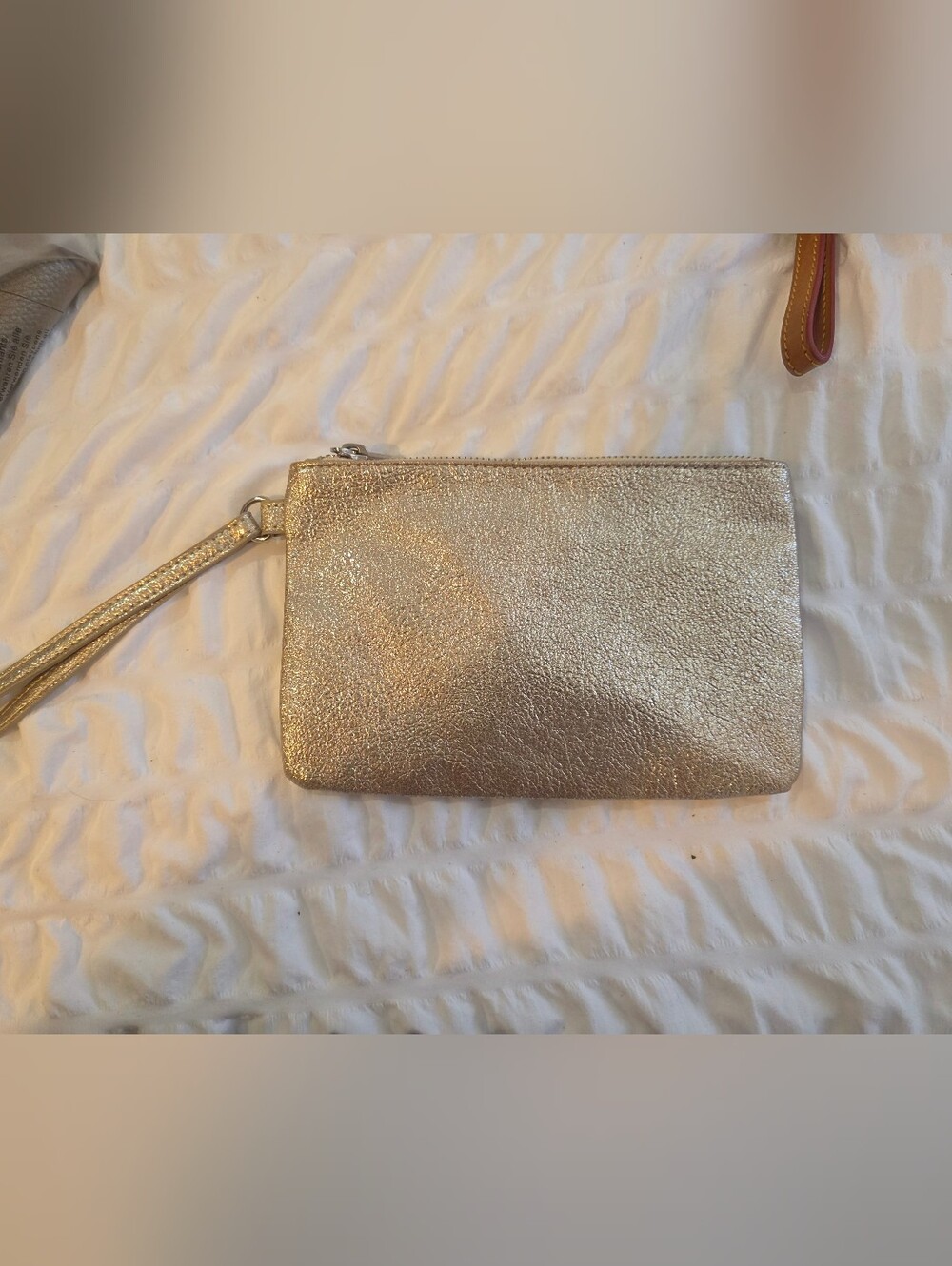 Express Metallic Gold Clutch Wristlet